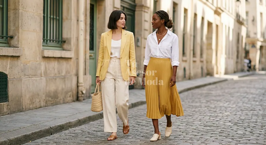 looks editoriales en color amarillo con distintas intensidades y combinaciones