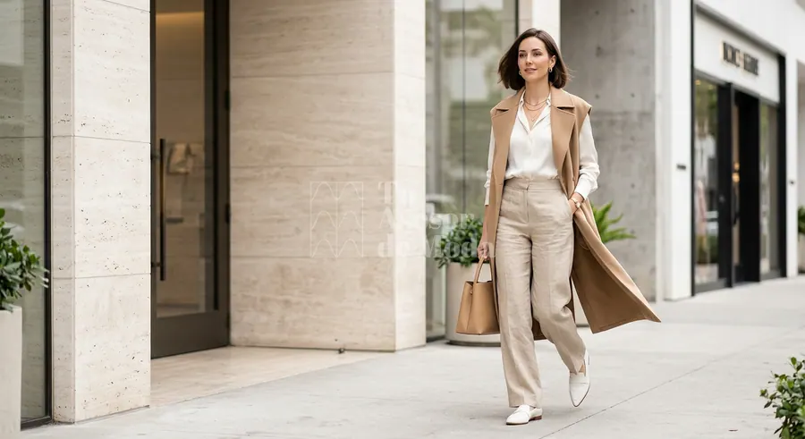 detalle de accesorios neutros combinados con blanco y beige