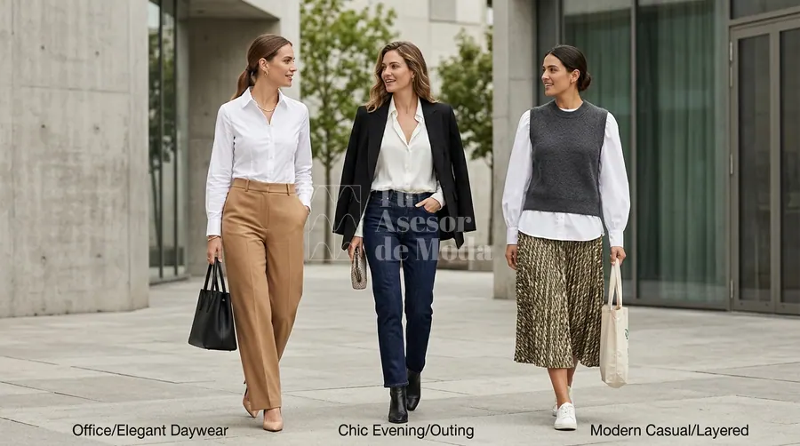 looks elegantes y actuales con blusa blanca mujer para distintas ocasiones