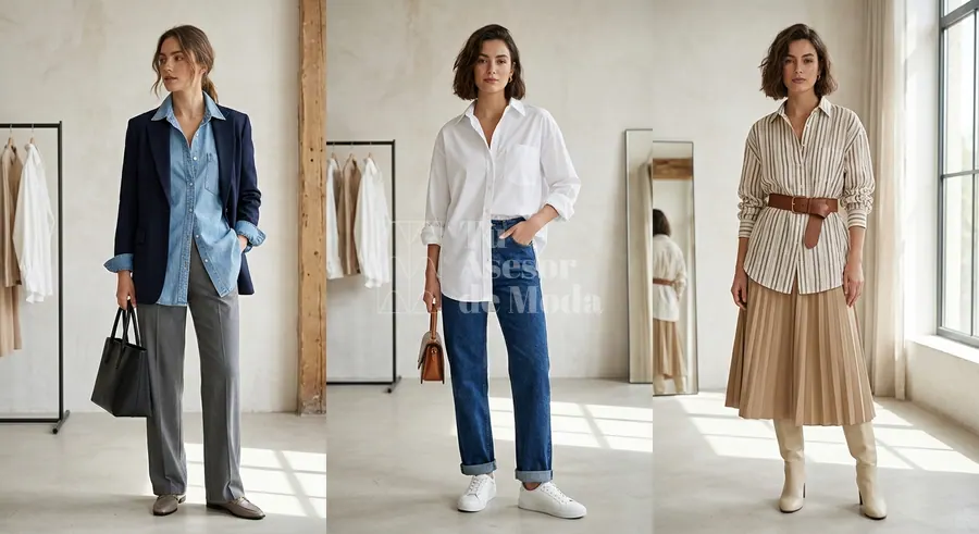 camisa oversize de mujer con pantalón de vestir para oficina