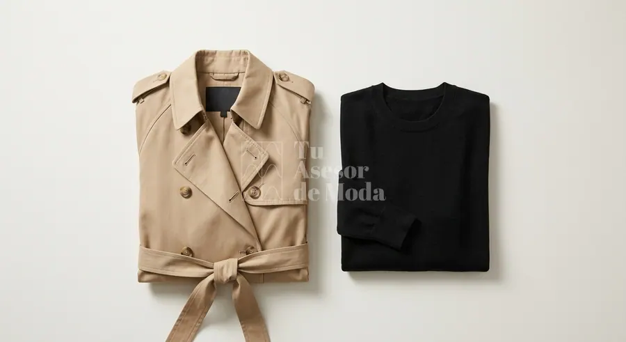 prenda individual de armario cápsula femenino en una escena editorial limpia