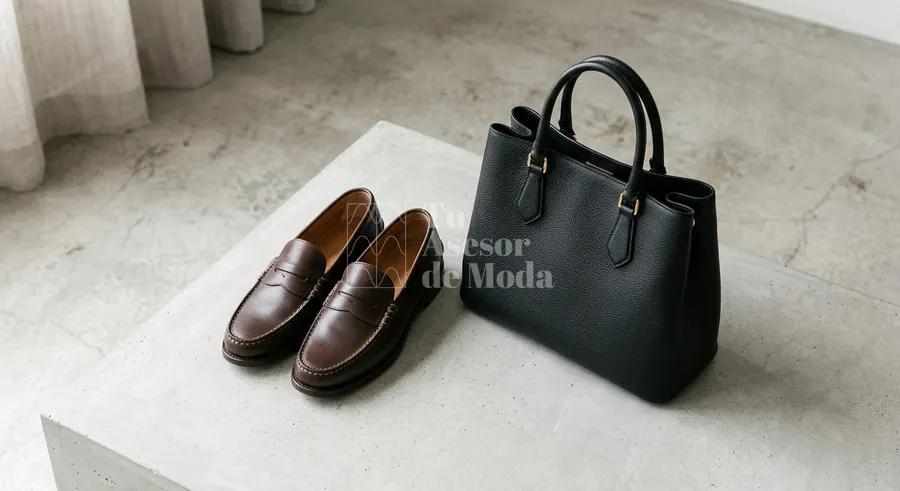 selección de prendas básicas y accesorios de armario cápsula femenino