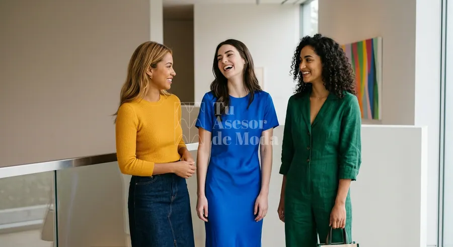 comparación visual de prendas en tonos cálidos y fríos para entender colorimetría personal mujer