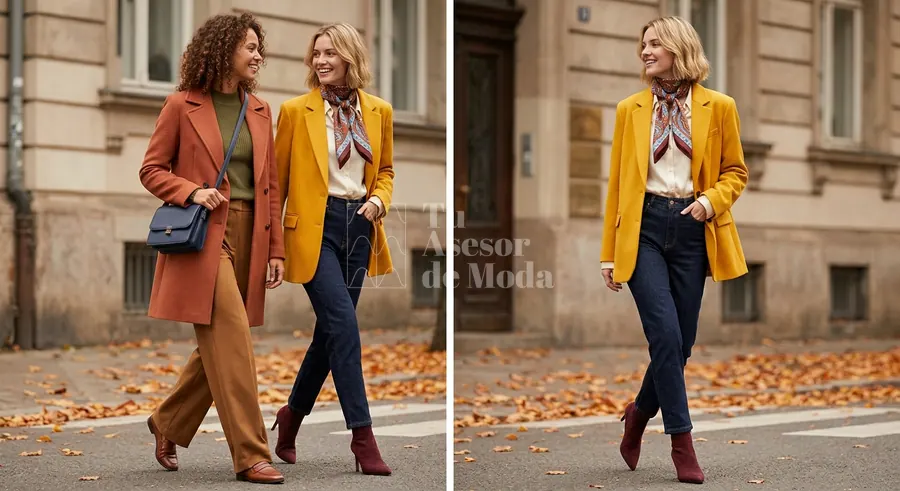 combinaciones equilibradas de colores en outfits femeninos para distintas ocasiones
