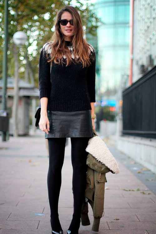 outfit-falda-cuero-invierno