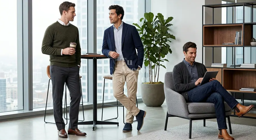 combinaciones de camisa blazer y pantalón para oficina en hombres