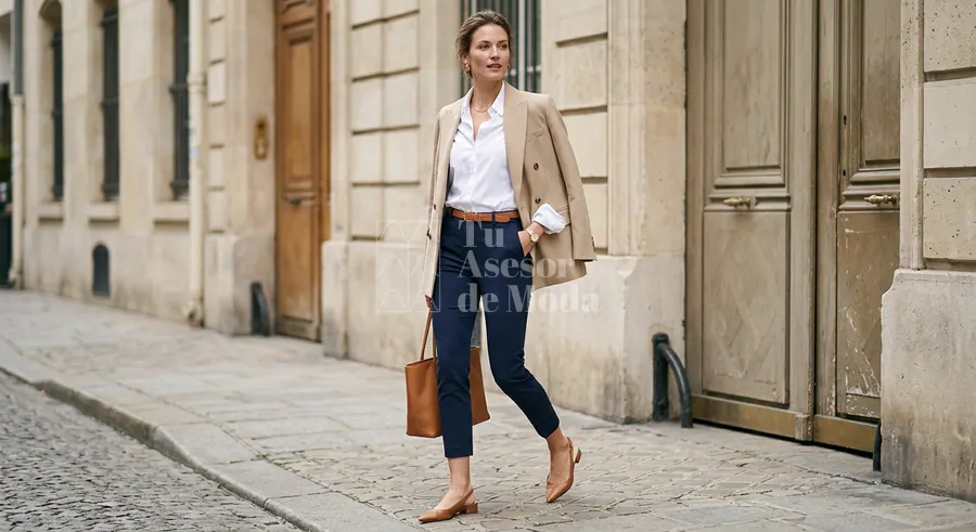 look editorial con pantalones capri y blazer