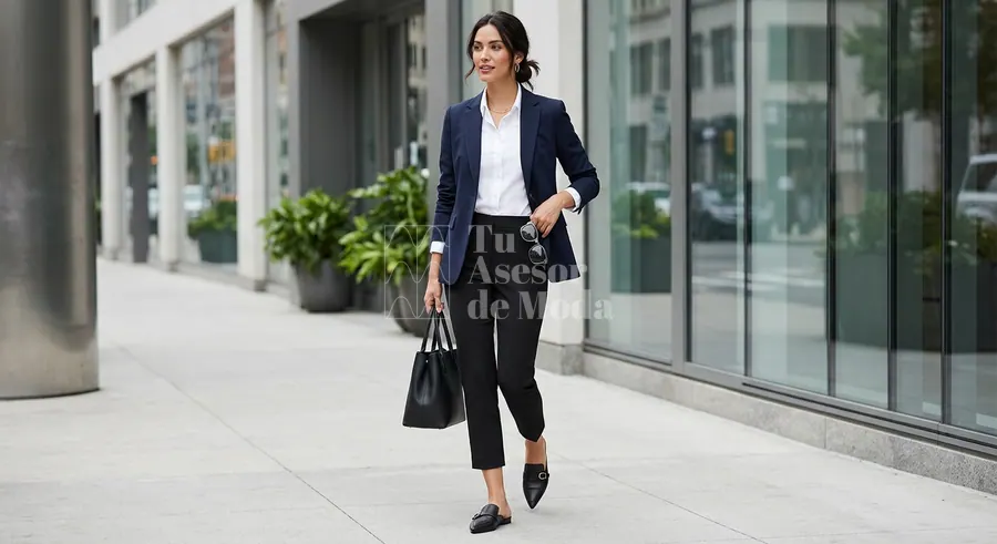 pantalones capri en un look sofisticado de entretiempo