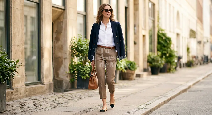 idea de look femenino con pantalones capri y accesorios sobrios