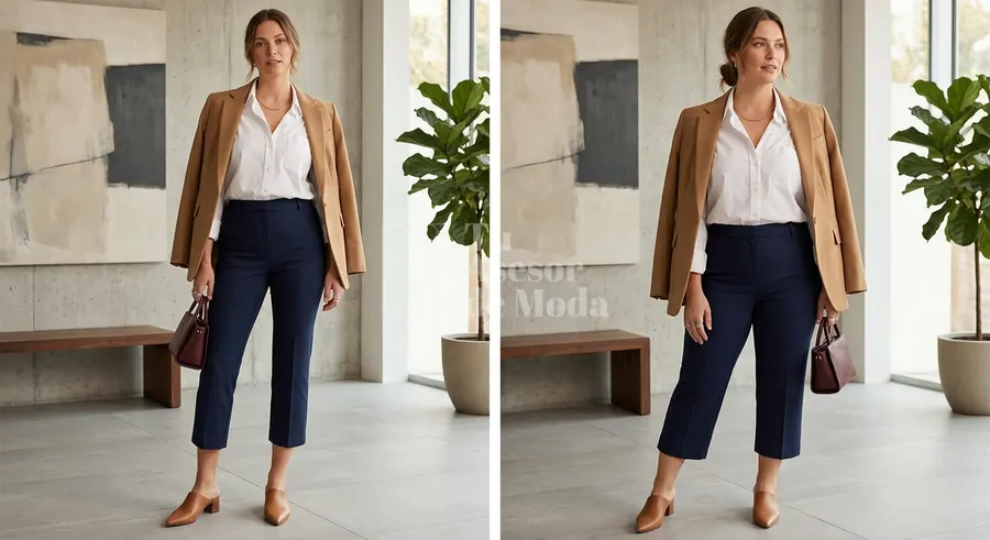 estilo elegante con pantalones capri para ciudad
