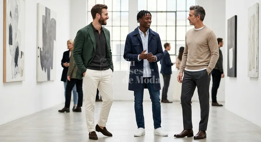 varios outfits smart casual para oficina cena y evento de día en hombres