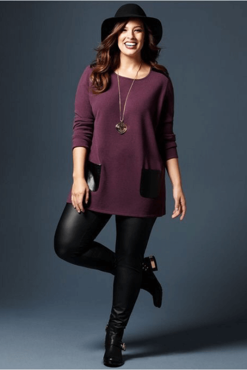 outfit con botas para mujeres gorditas