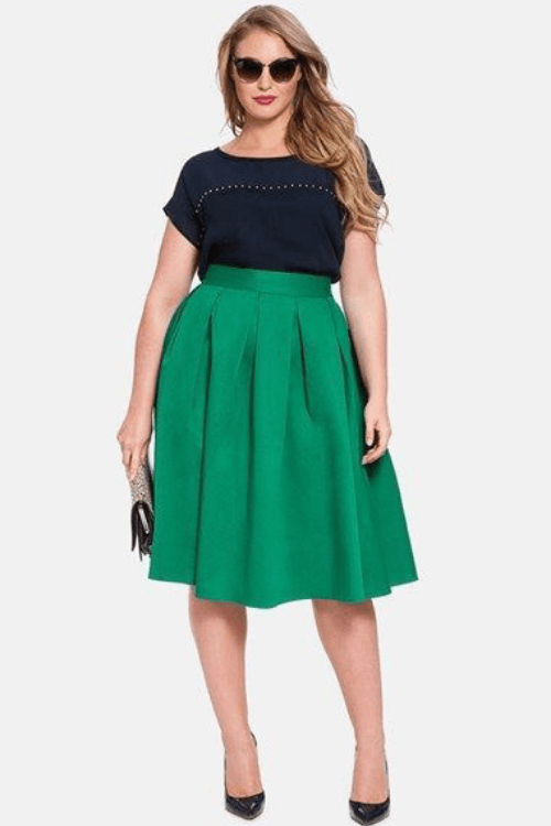 outfit con faldas para mujeres gorditas