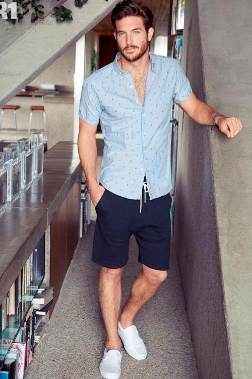 outfit-camisa-manga-corta-y-short