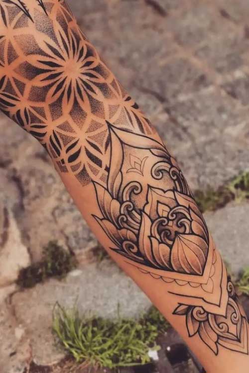 imagenes-tatuajes-mujer-brazo-puntillismo