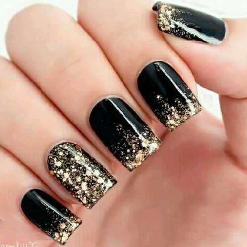 UÑAS PARA VESTIDO NEGRO, color, acrílico, Dorado, Plata 2023