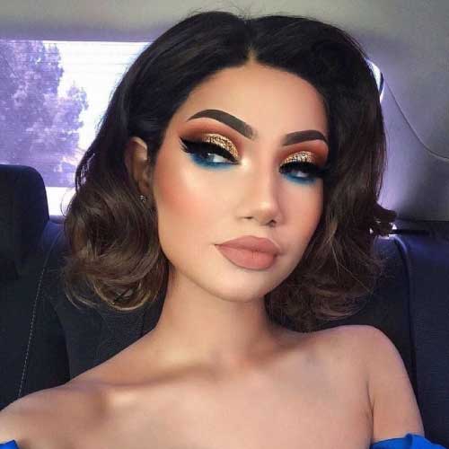 maquillarse-vestido-azul
